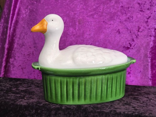 Vintage majolika terrine ente - terrine,
