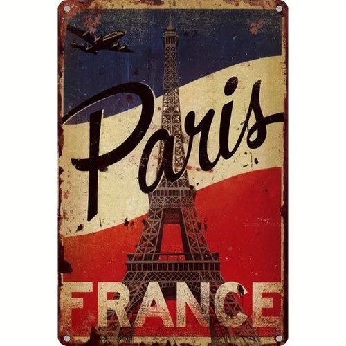 Blechschild paris france - blechschild,