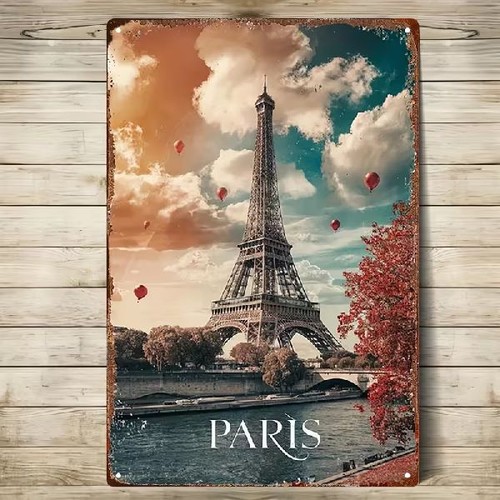 Blechschild eiffelturm paris - blechschild,