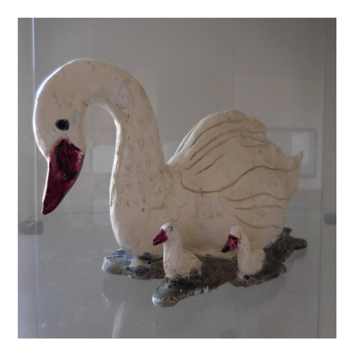 Statuette schwan aus keramik - schwan,
