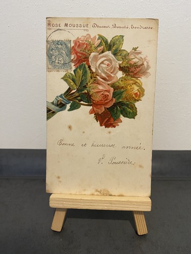 Vintage postkarte rose - vintage,